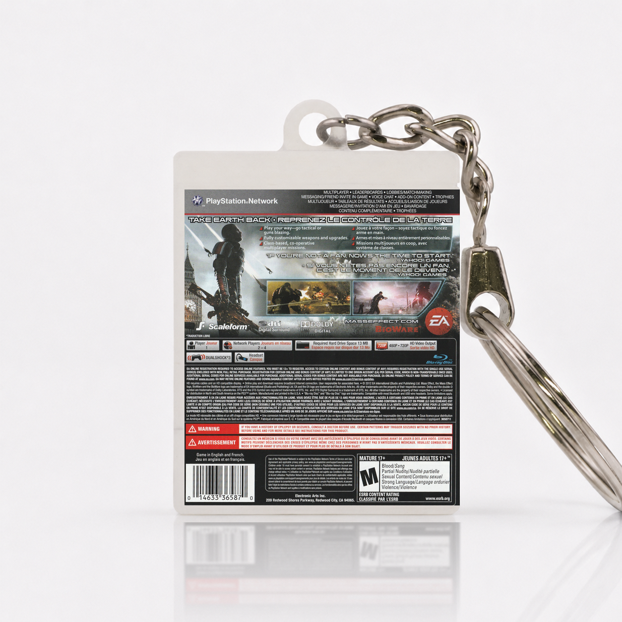 Mass Effect 3 - PS3 Miniatur Spielhülle Schlüsselanhänger