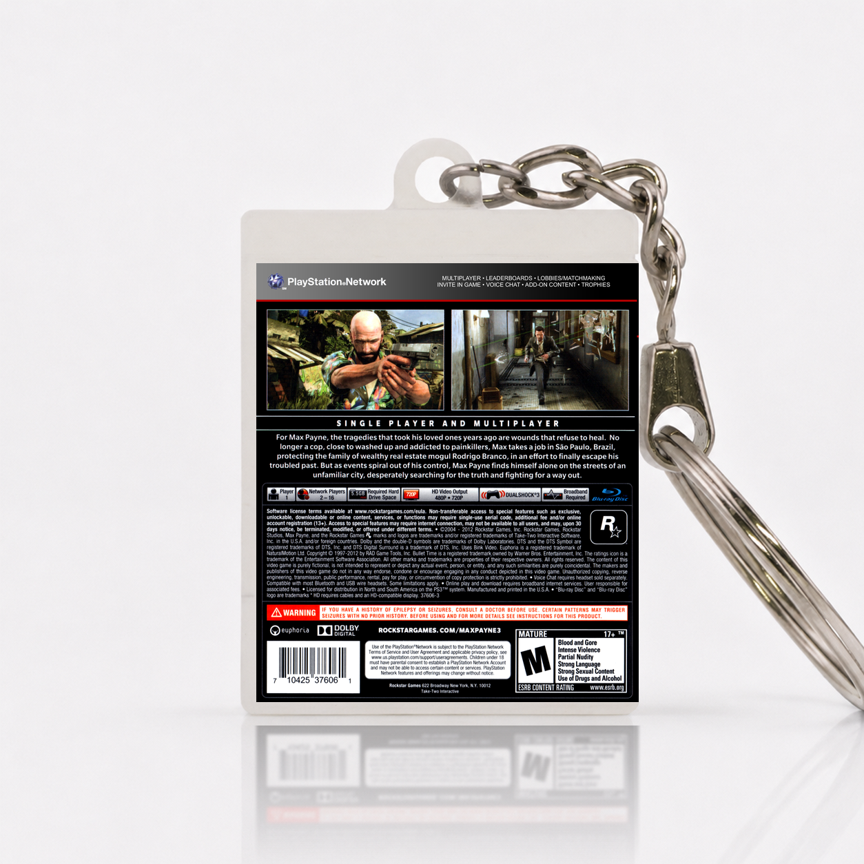 Max Payne 3 - PS3 Miniatur Spielhülle Schlüsselanhänger
