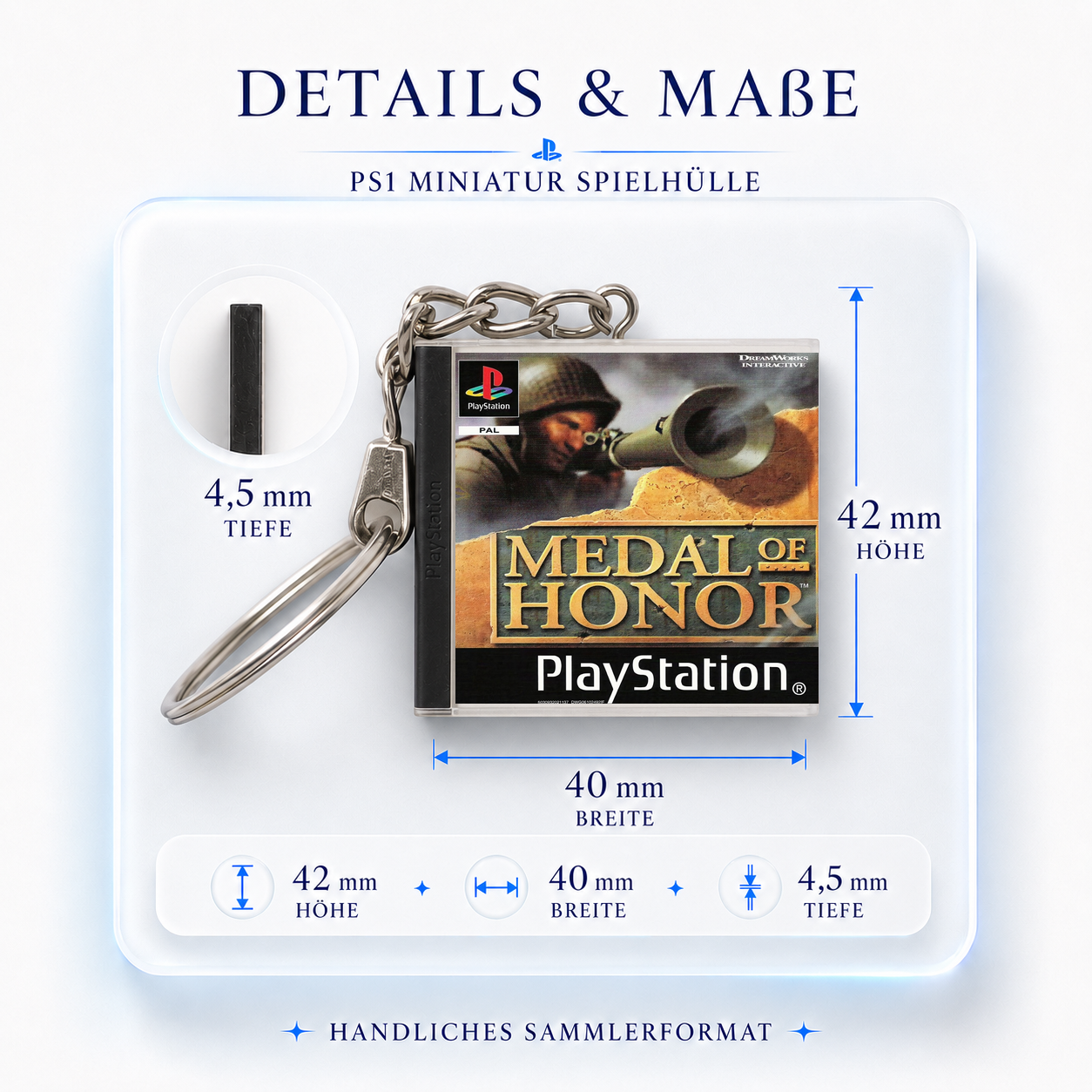 Medal of Honor - PS1 Miniature Game Case Keychain