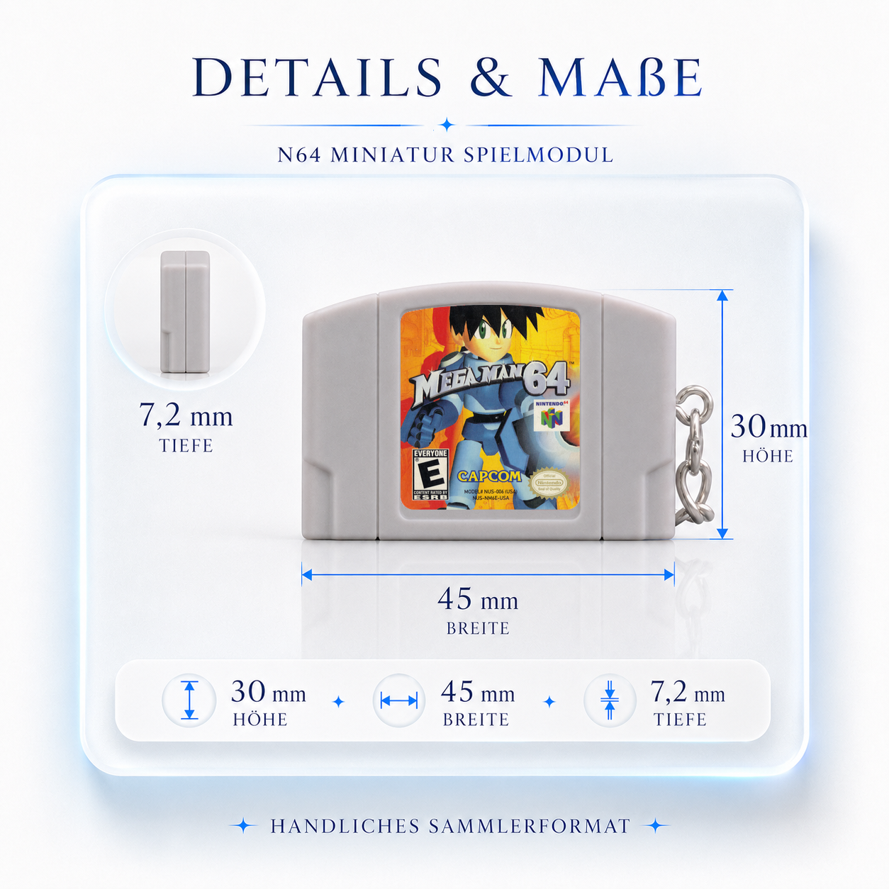 Mega Man 64 - N64 Miniatur Spielmodul Schlüsselanhänger