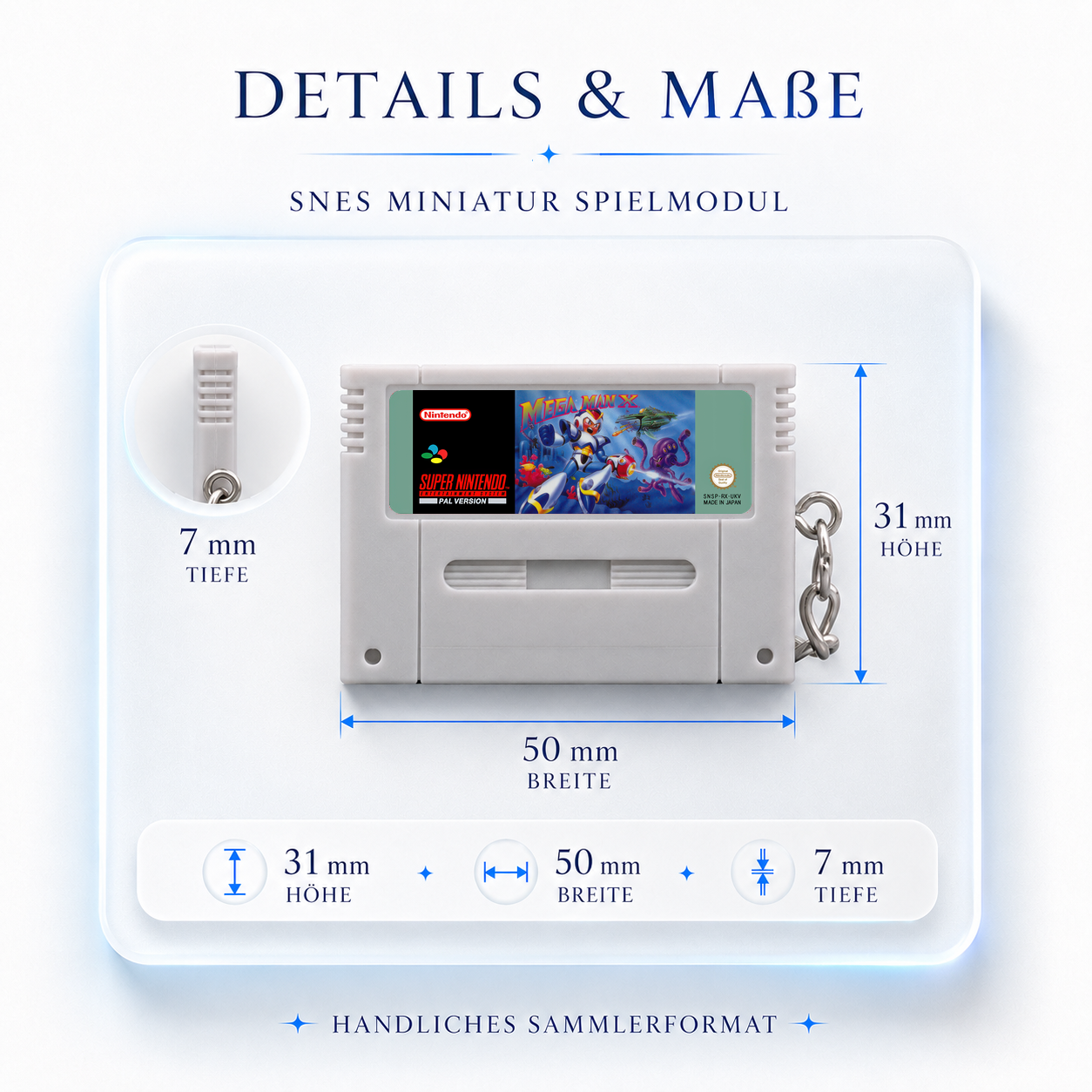 Mega Man X - SNES Miniature Game Cartridge Keychain