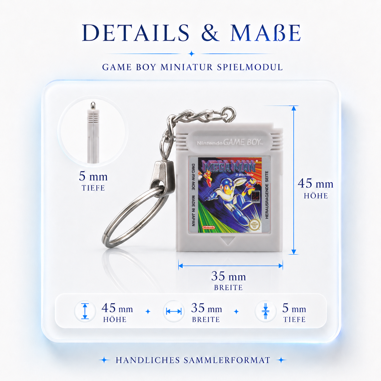 Megaman - Game Boy Miniatur Spielmodul Schlüsselanhänger