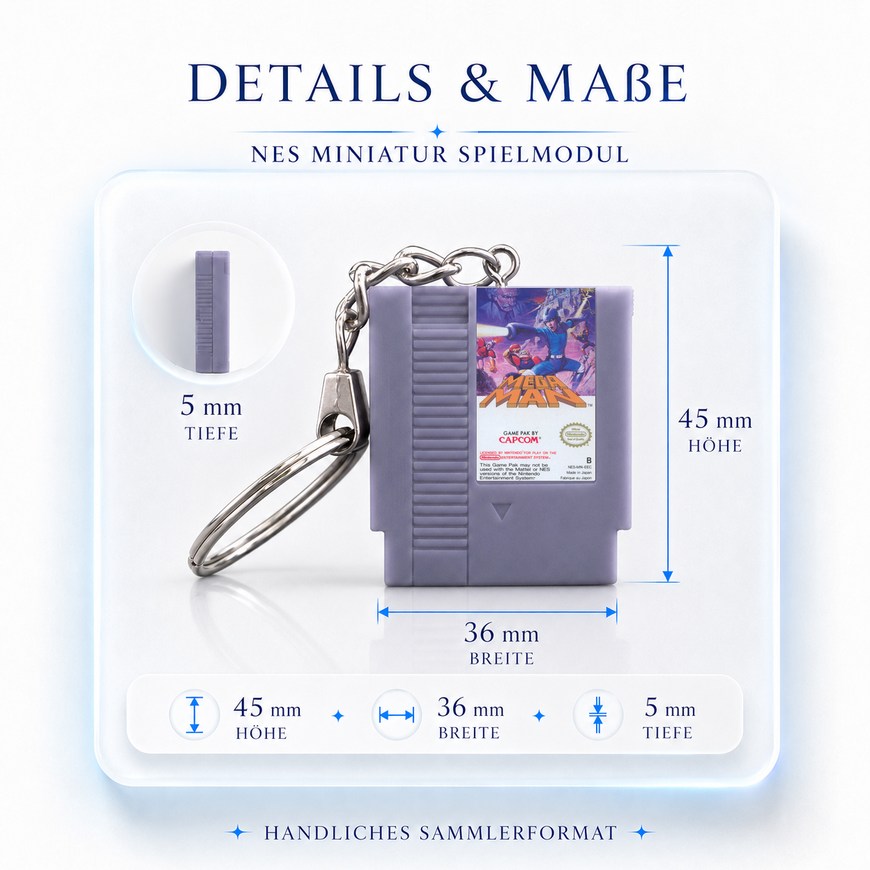 Mega Man – NES Miniatur Spielmodul Schlüsselanhänger
