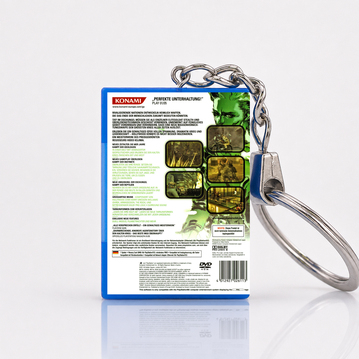 Metal Gear Solid 3: Snake Eater - PS2 Miniatur Spielhülle Schlüsselanhänger