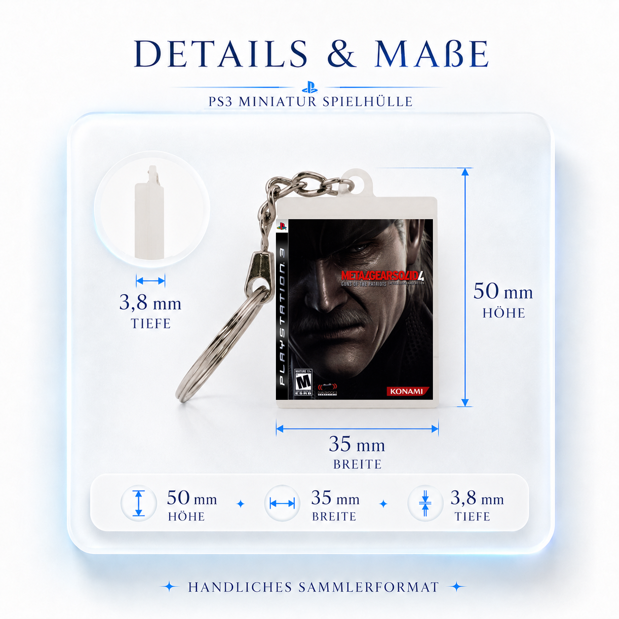 Metal Gear Solid 4: Guns of the Patriots - PS3 Miniature Game Case Keychain