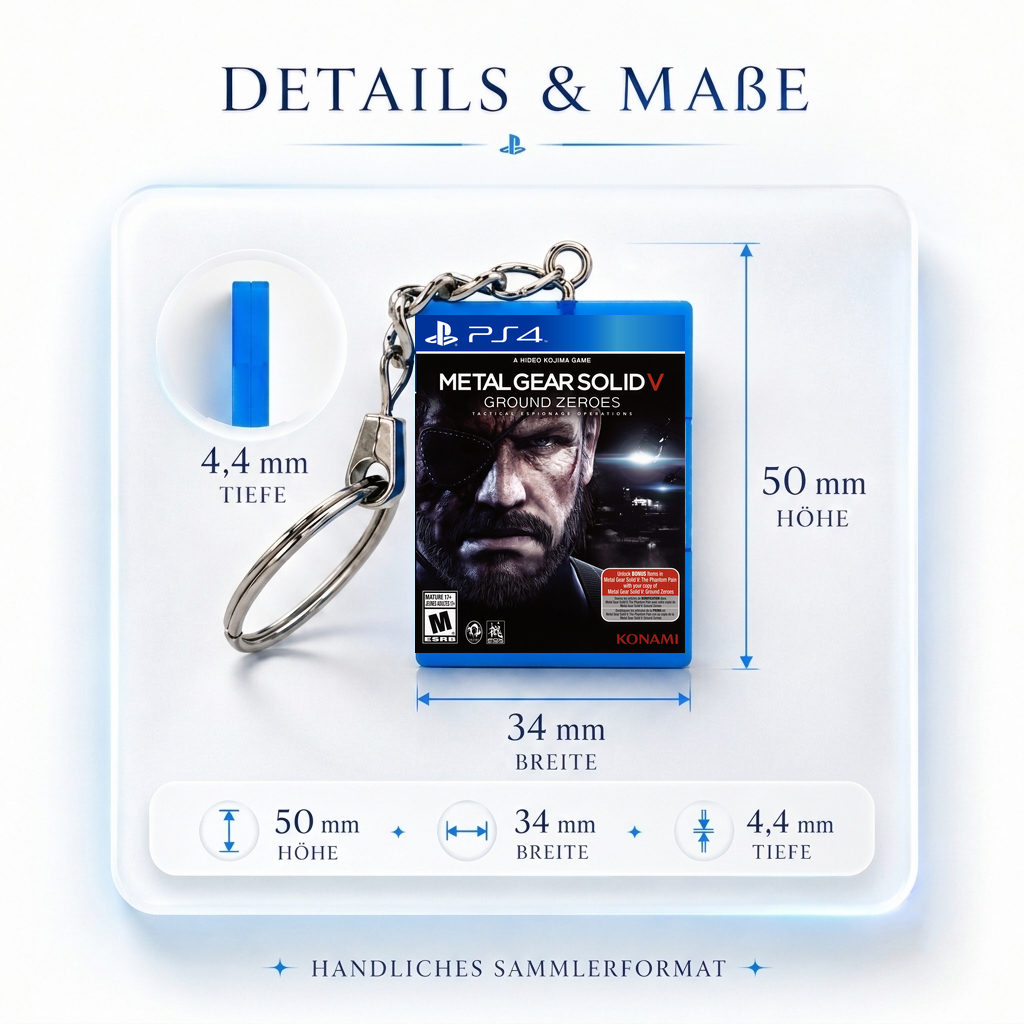 Metal Gear Solid V: Ground Zeroes - PS4 Miniatur Spielhülle Schlüsselanhänger
