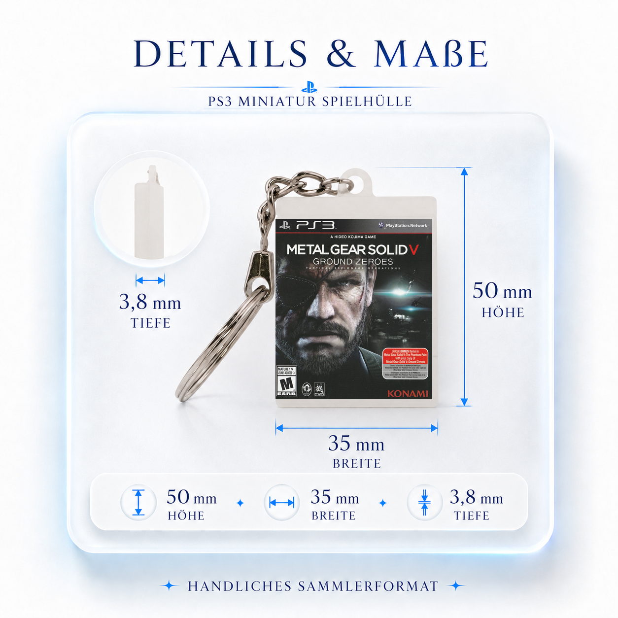 Metal Gear Solid V: Ground Zeroes - PS3 Miniature Game Case Keychain