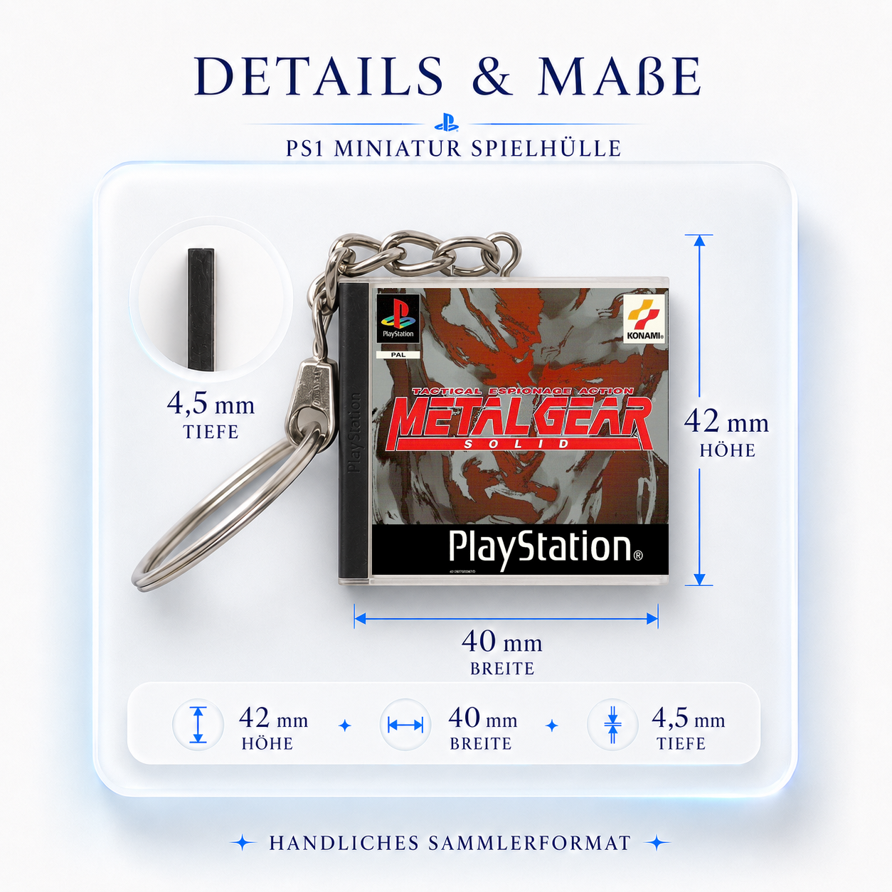 Metal Gear Solid - PS1 Miniature Game Case Keychain