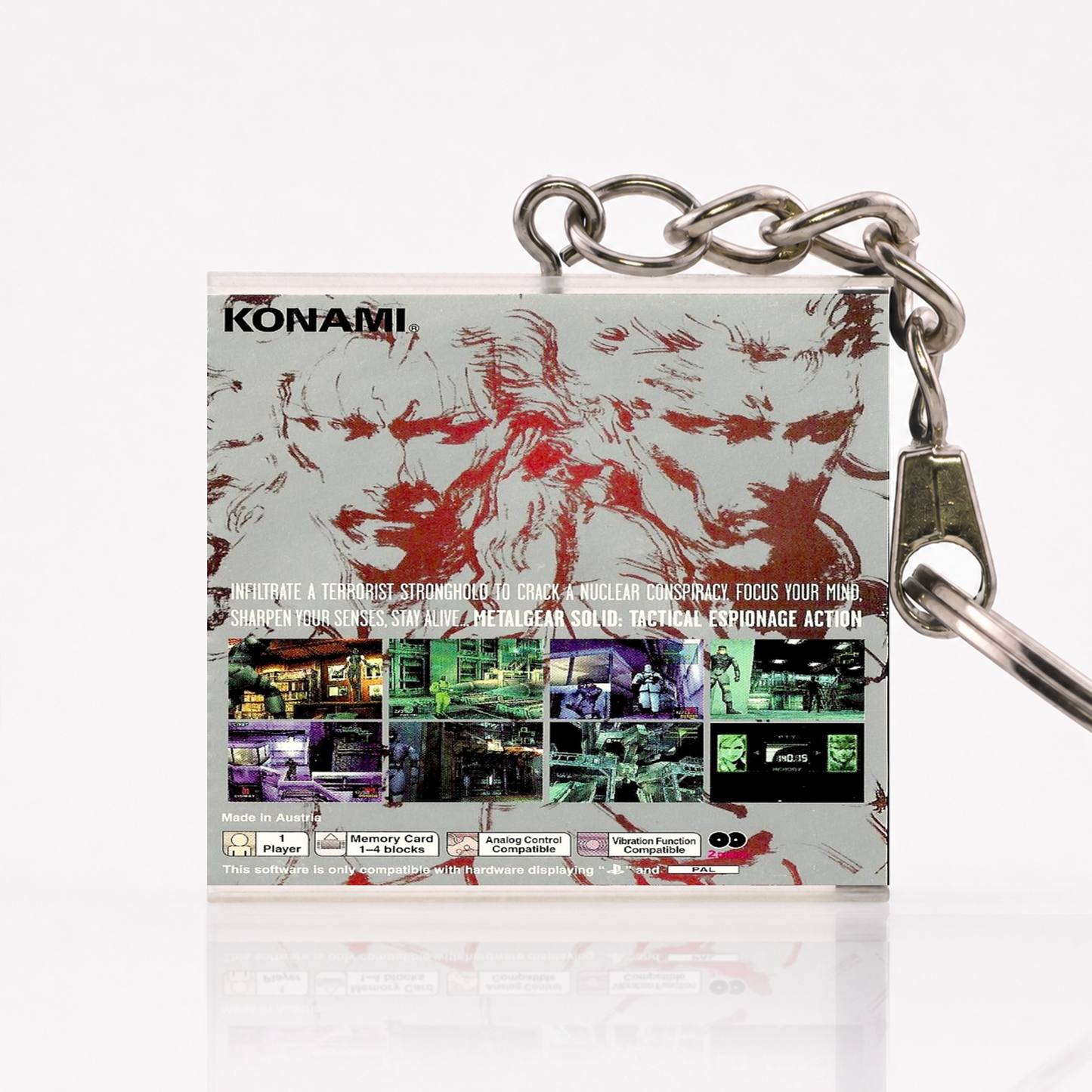 Metal Gear Solid - PS1 Miniature Game Case Keychain