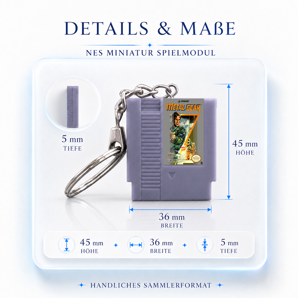 Metal Gear – NES Miniatur Spielmodul Schlüsselanhänger