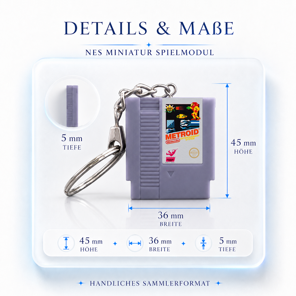 Metroid – NES Miniatur Spielmodul Schlüsselanhänger