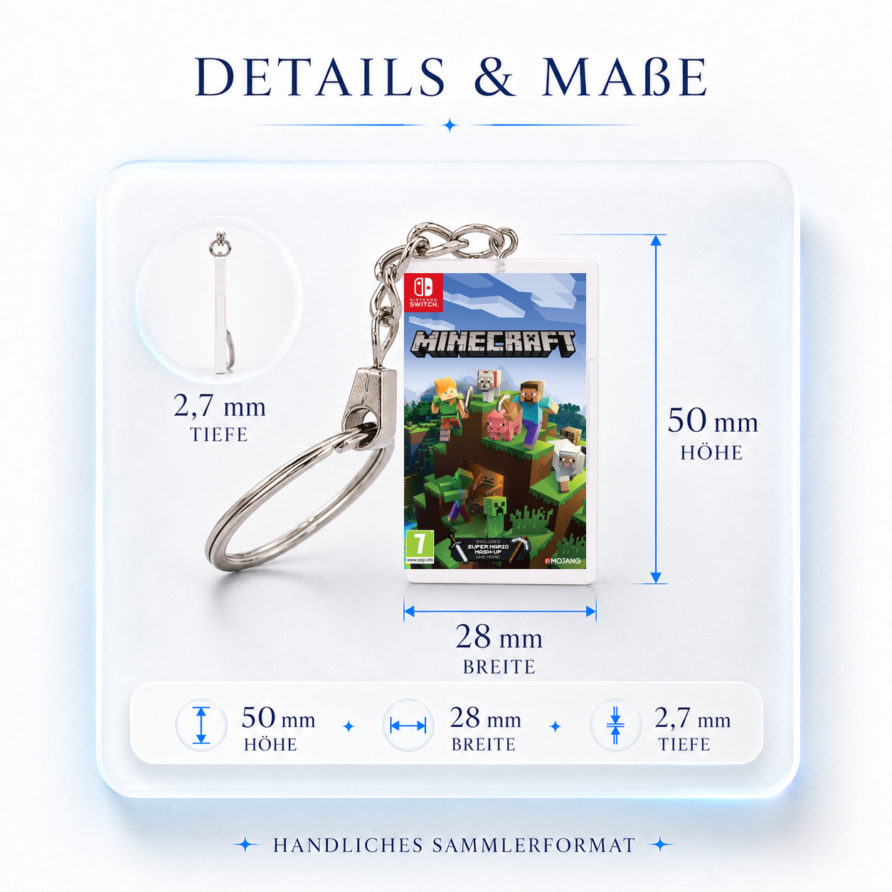 Minecraft - Switch Miniatur Spielhülle Schlüsselanhänger