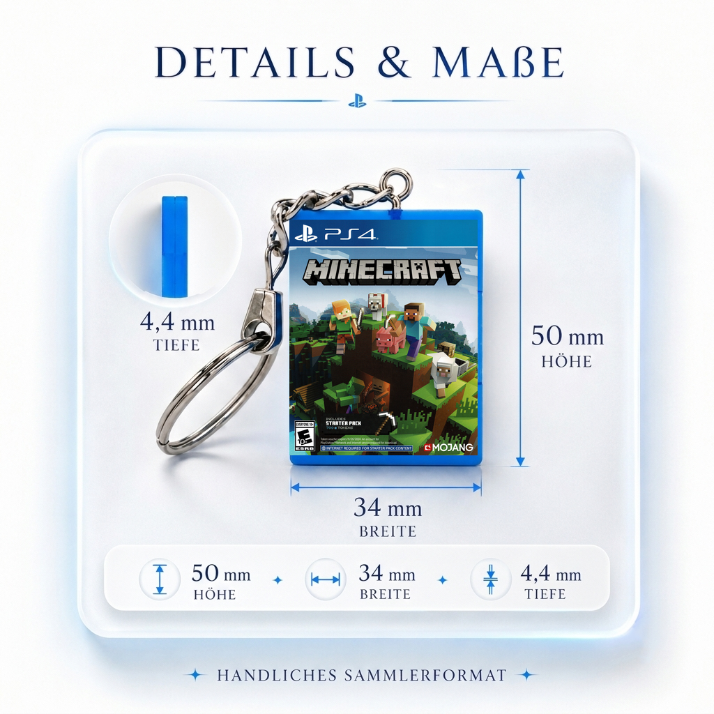 Minecraft - PS4 Miniatur Spielhülle Schlüsselanhänger