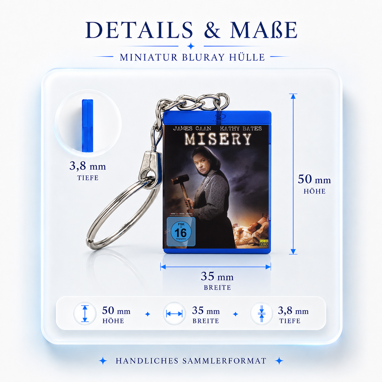 Misery - Film Miniatur Blu-Ray Hülle Schlüsselanhänger