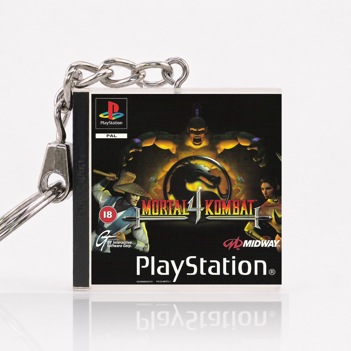 Mortal Kombat 4 - PS1 Miniatur Spielhülle Schlüsselanhänger