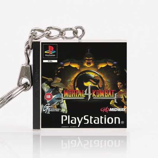 Mortal Kombat 4 - PS1 Miniatur Spielhülle Schlüsselanhänger