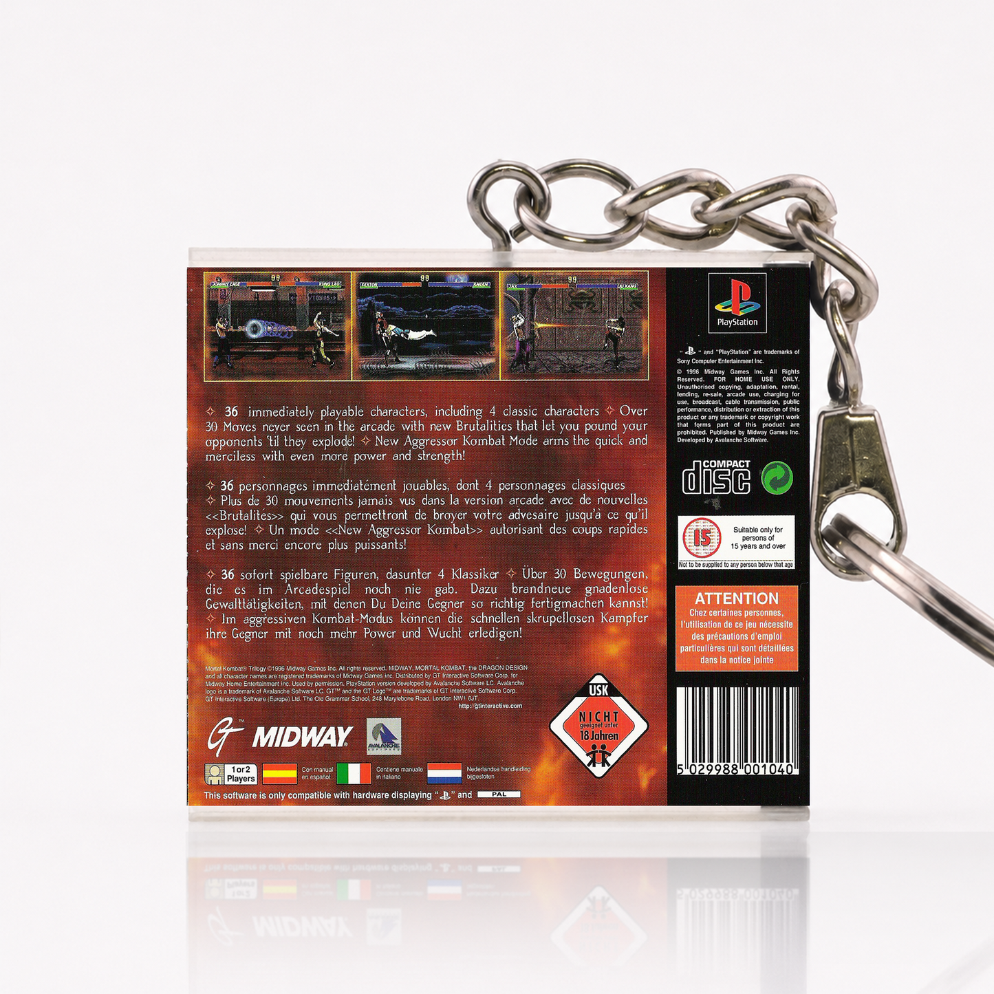 Mortal Kombat Trilogy - PS1 Miniatur Spielhülle Schlüsselanhänger