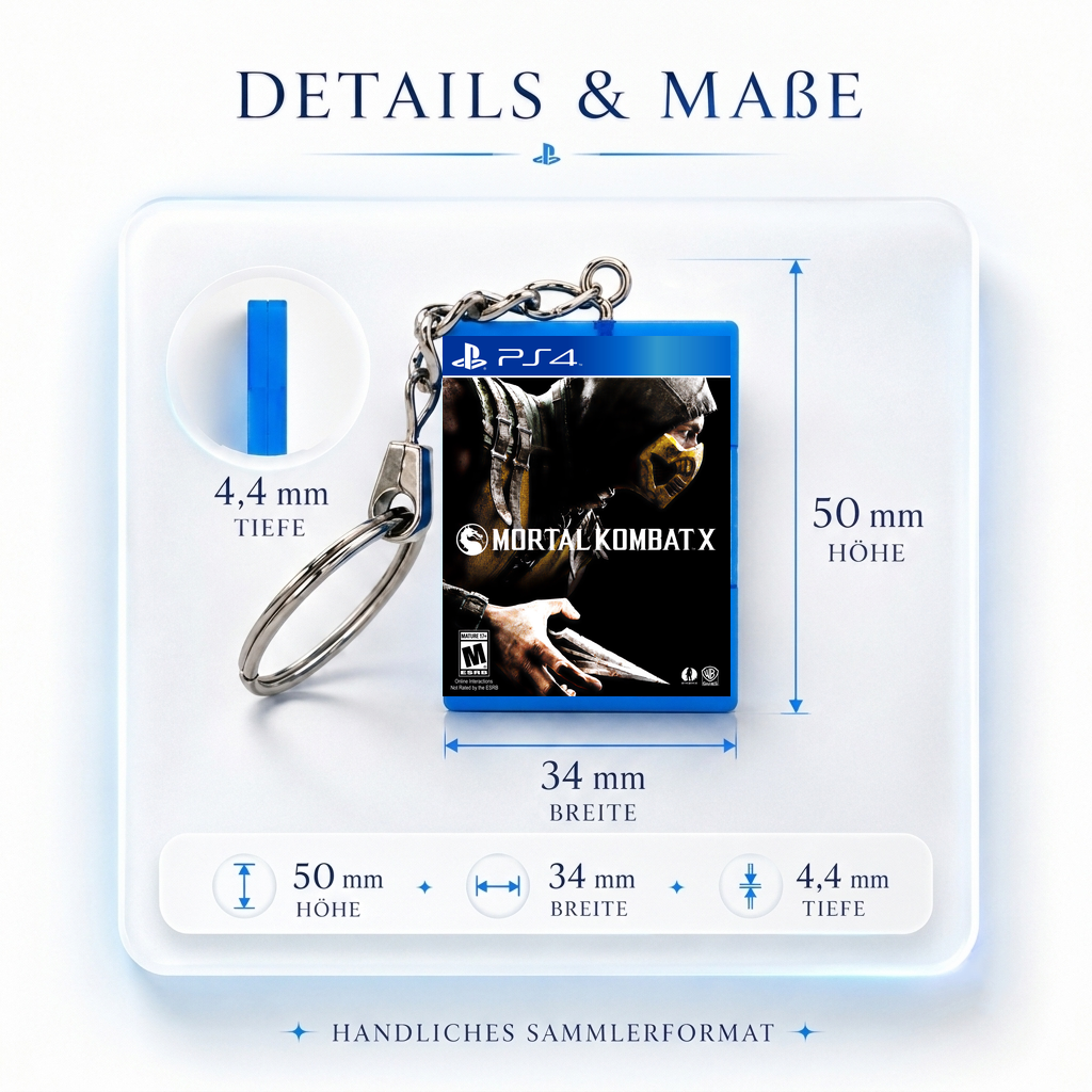 Mortal Kombat X - PS4 Miniatur Spielhülle Schlüsselanhänger