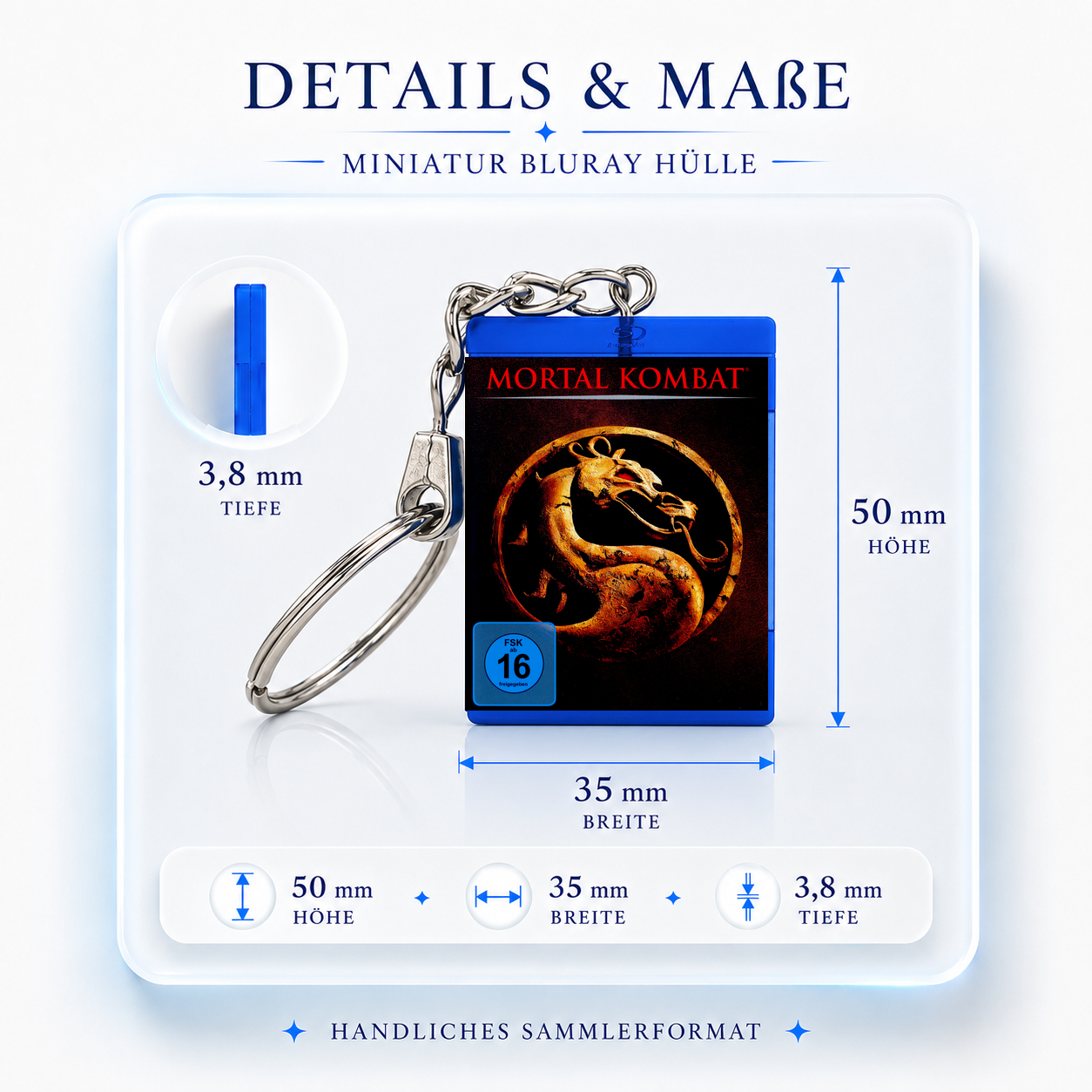 Mortal Kombat - Film Miniatur Blu-Ray Hülle Schlüsselanhänger