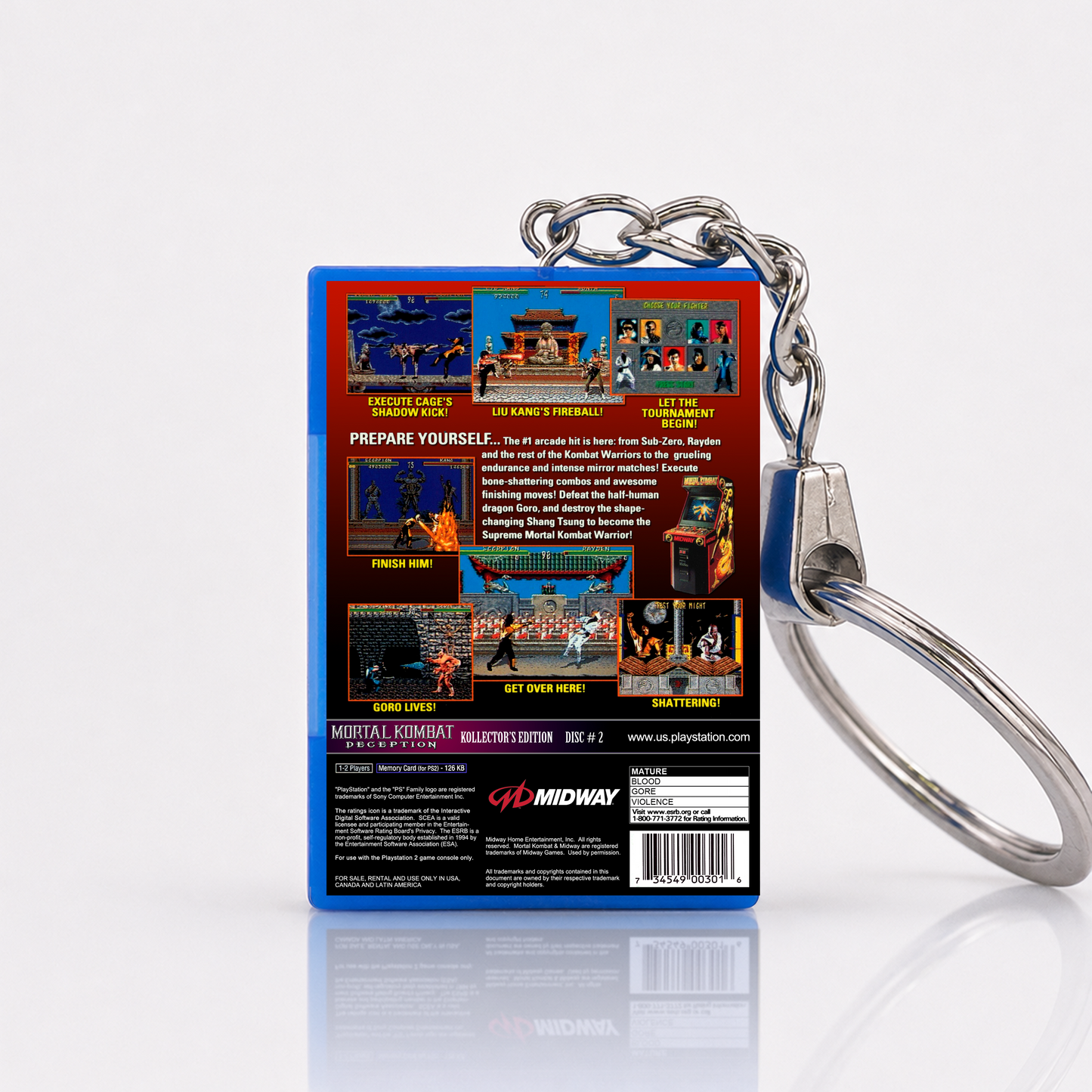 Mortal Kombat - PS2 Miniature Game Case Keychain