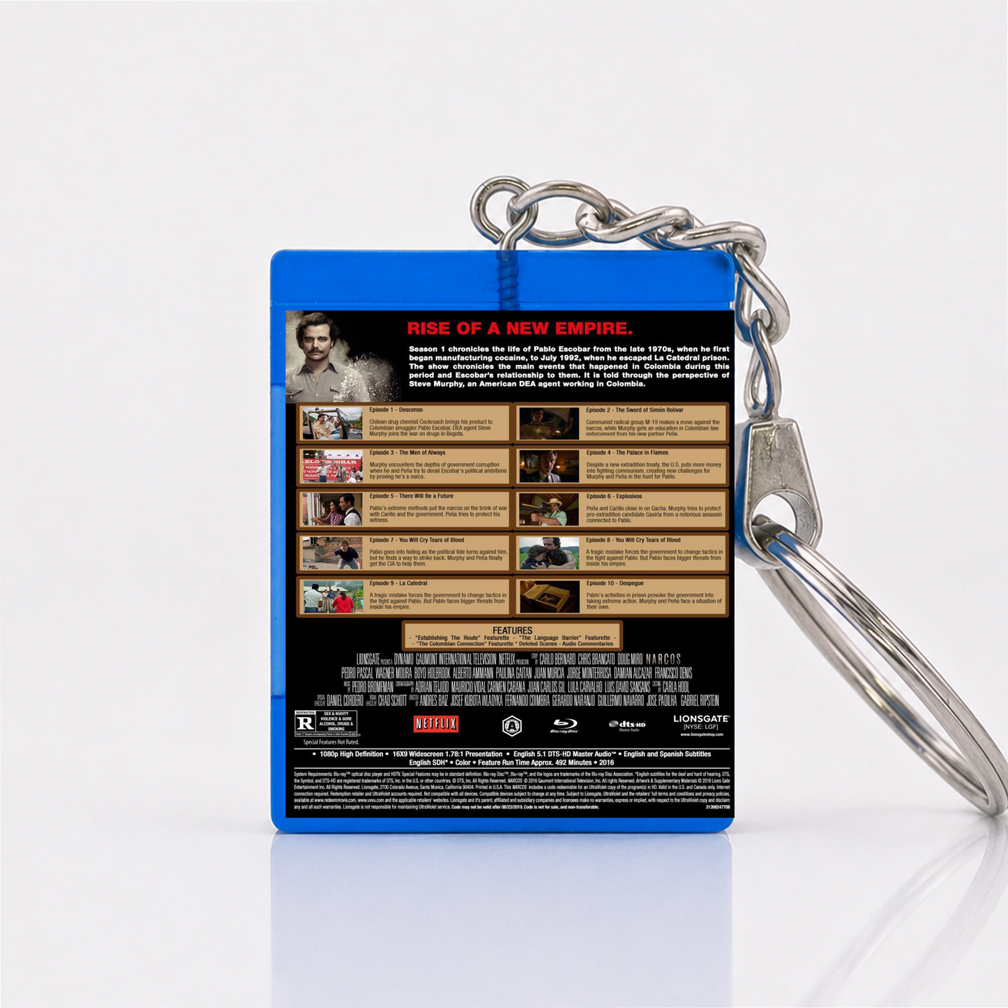 Narcos - Serien Miniatur Blu-Ray Hülle Schlüsselanhänger
