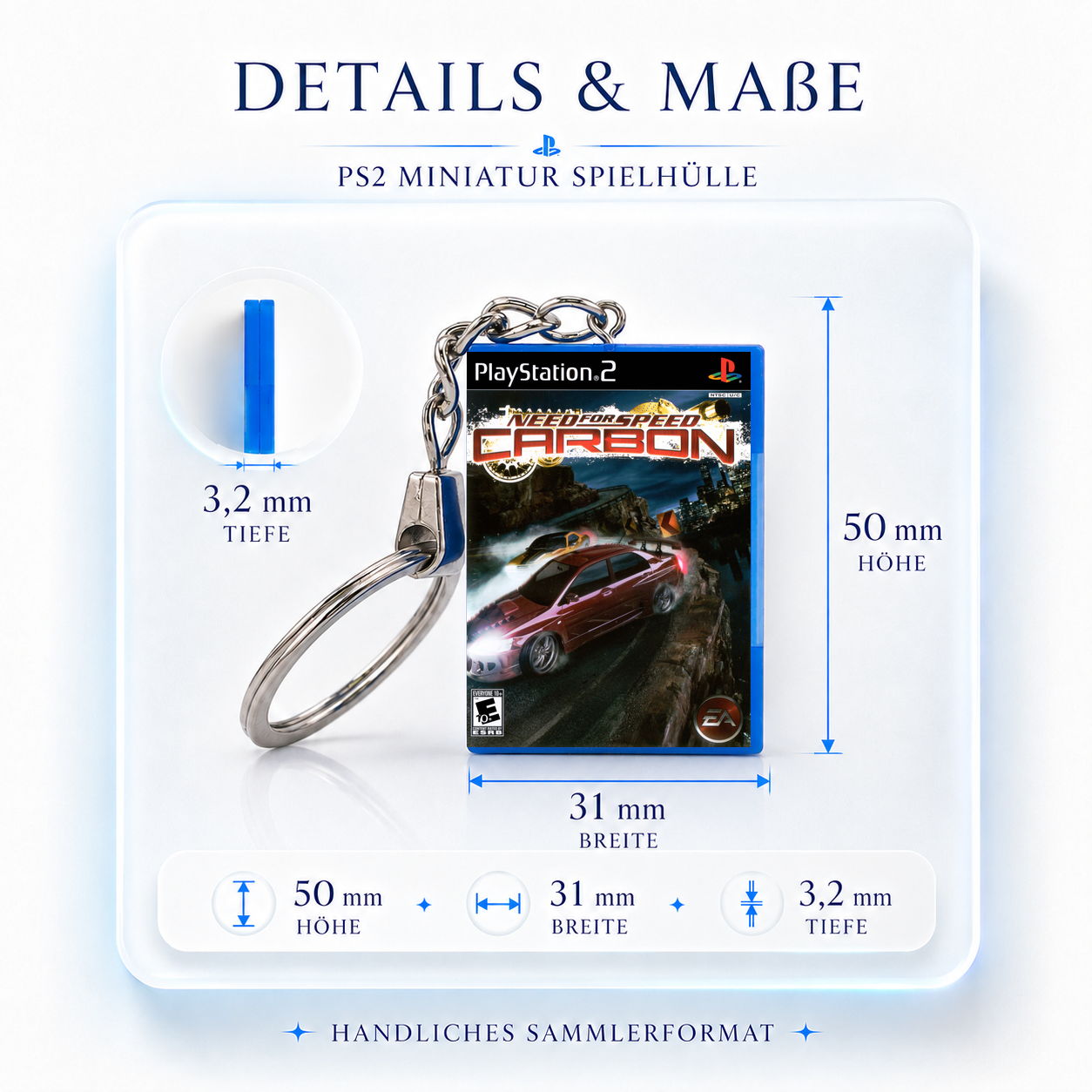 Need For Speed Carbon - PS2 Miniatur Spielhülle Schlüsselanhänger