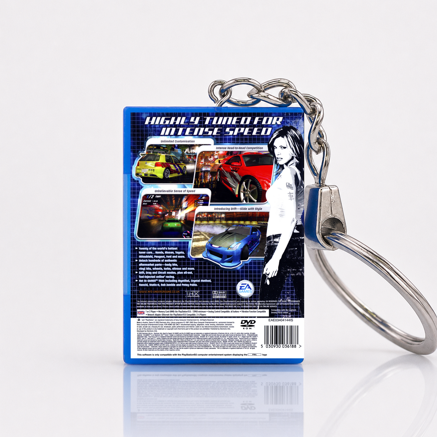 Need For Speed Underground - PS2 Miniature Game Case Keychain