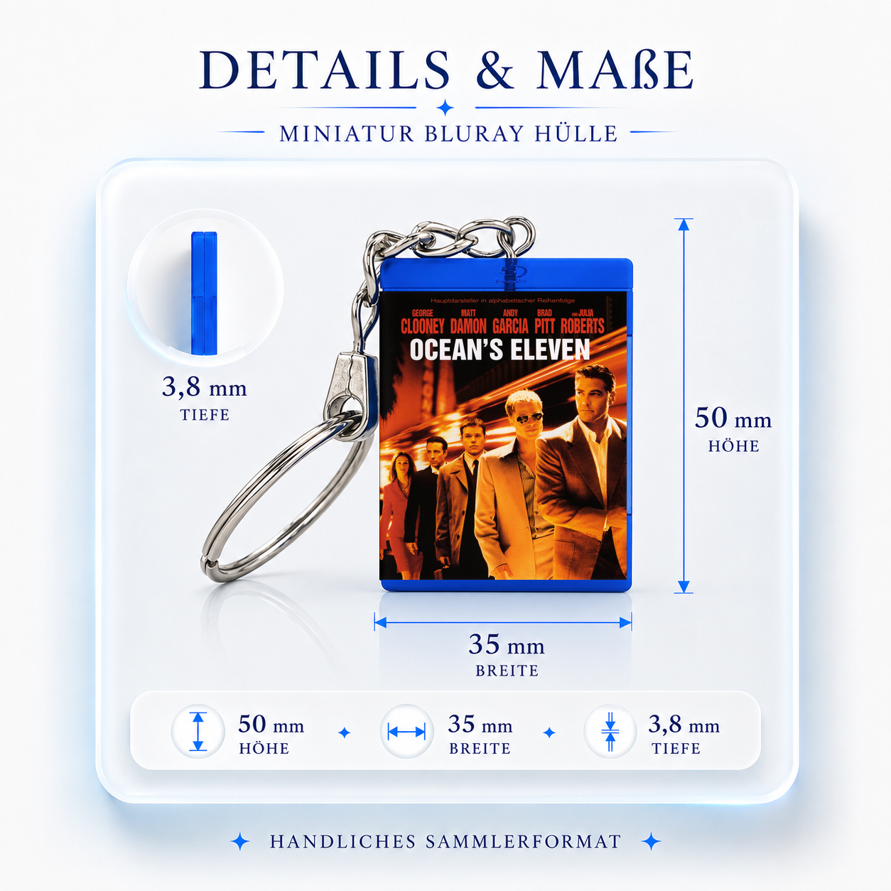 Ocean's Eleven - Film Miniatur Blu-Ray Hülle Schlüsselanhänger