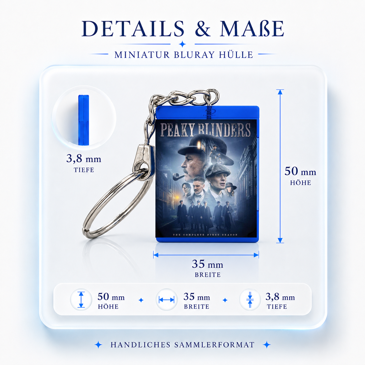 Peaky Blinders - Serien Miniatur Blu-Ray Hülle Schlüsselanhänger