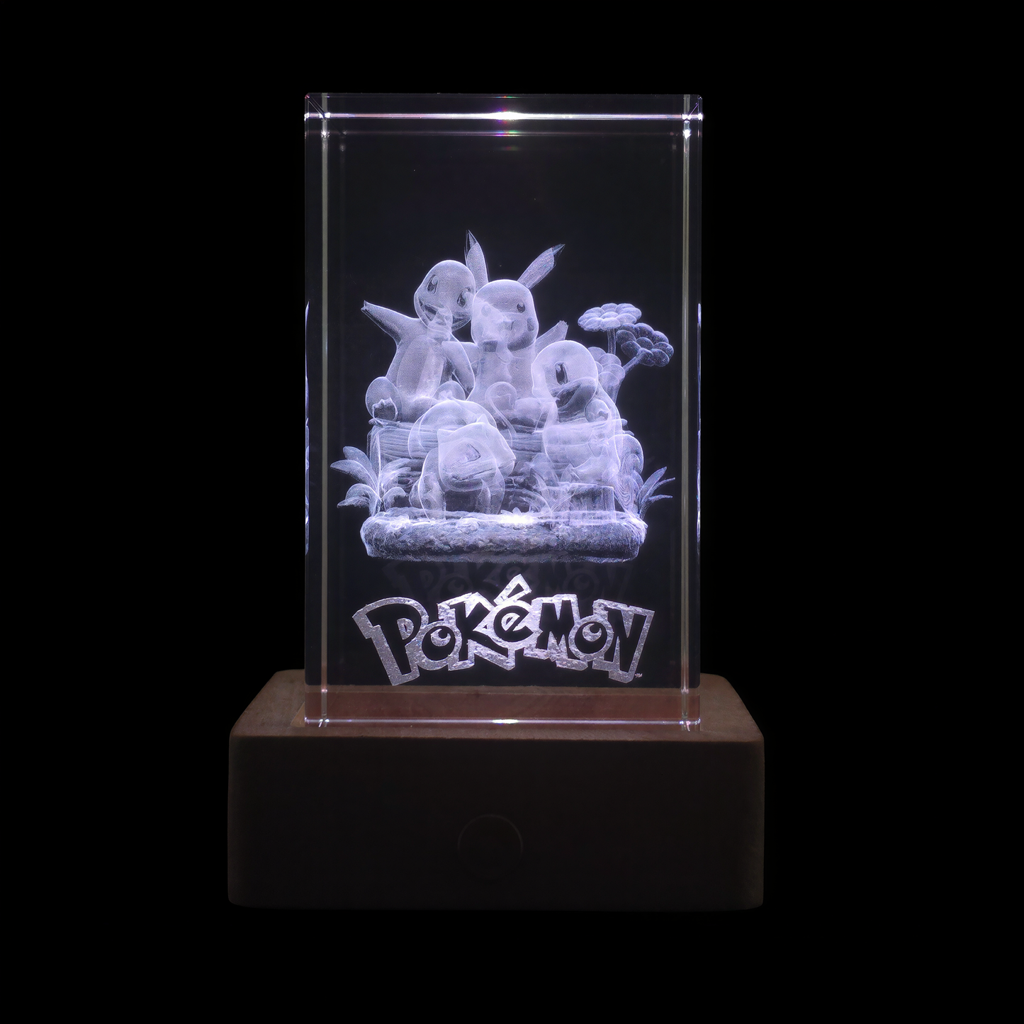 Pikachu & Kanto Starter - Pokemon - 3D Kristall Lampe