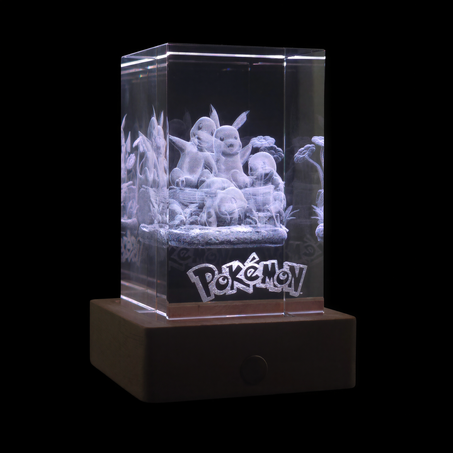 Pikachu & Kanto Starter - Pokemon - 3D Kristall Lampe