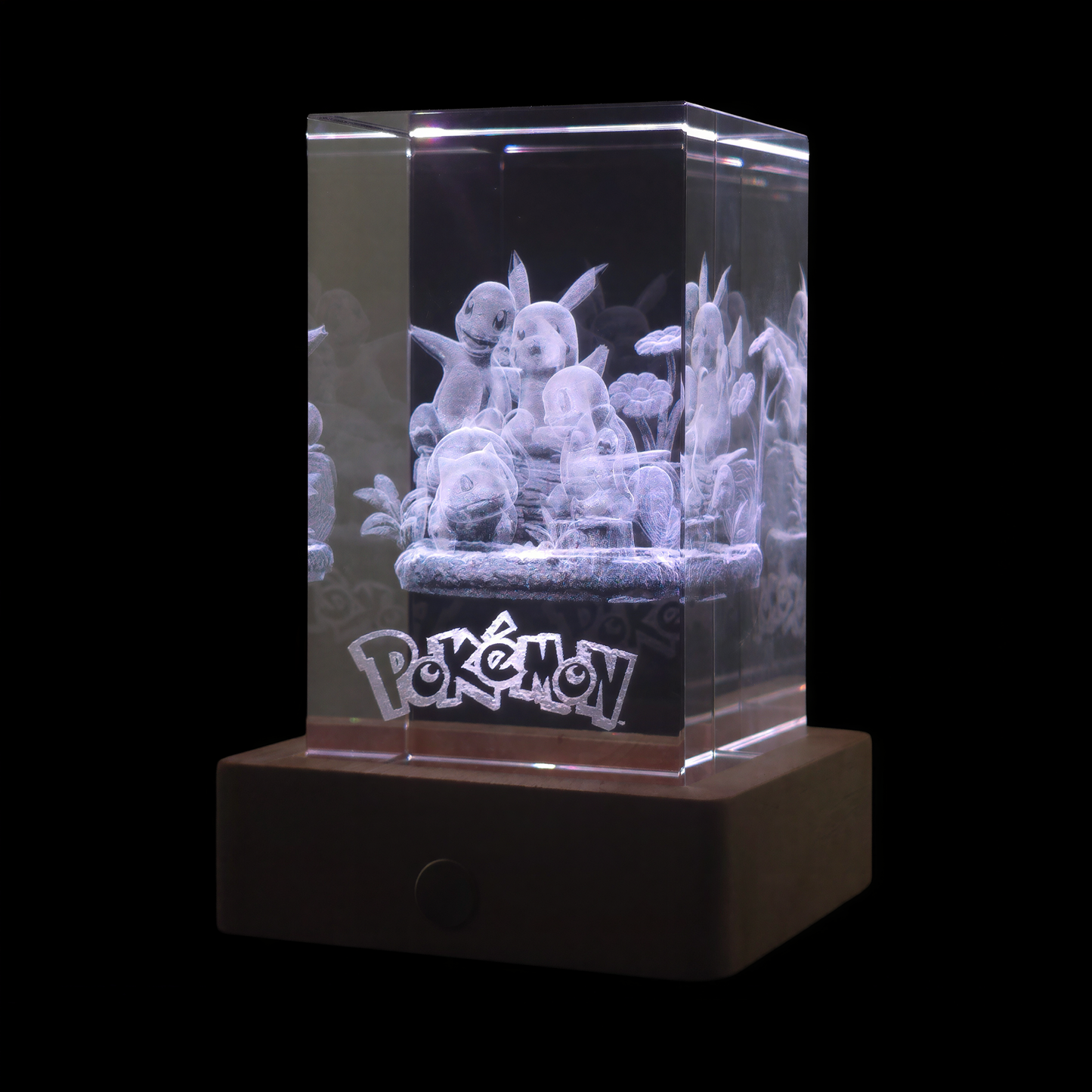 Pikachu & Kanto Starter - Pokemon - 3D Kristall Lampe