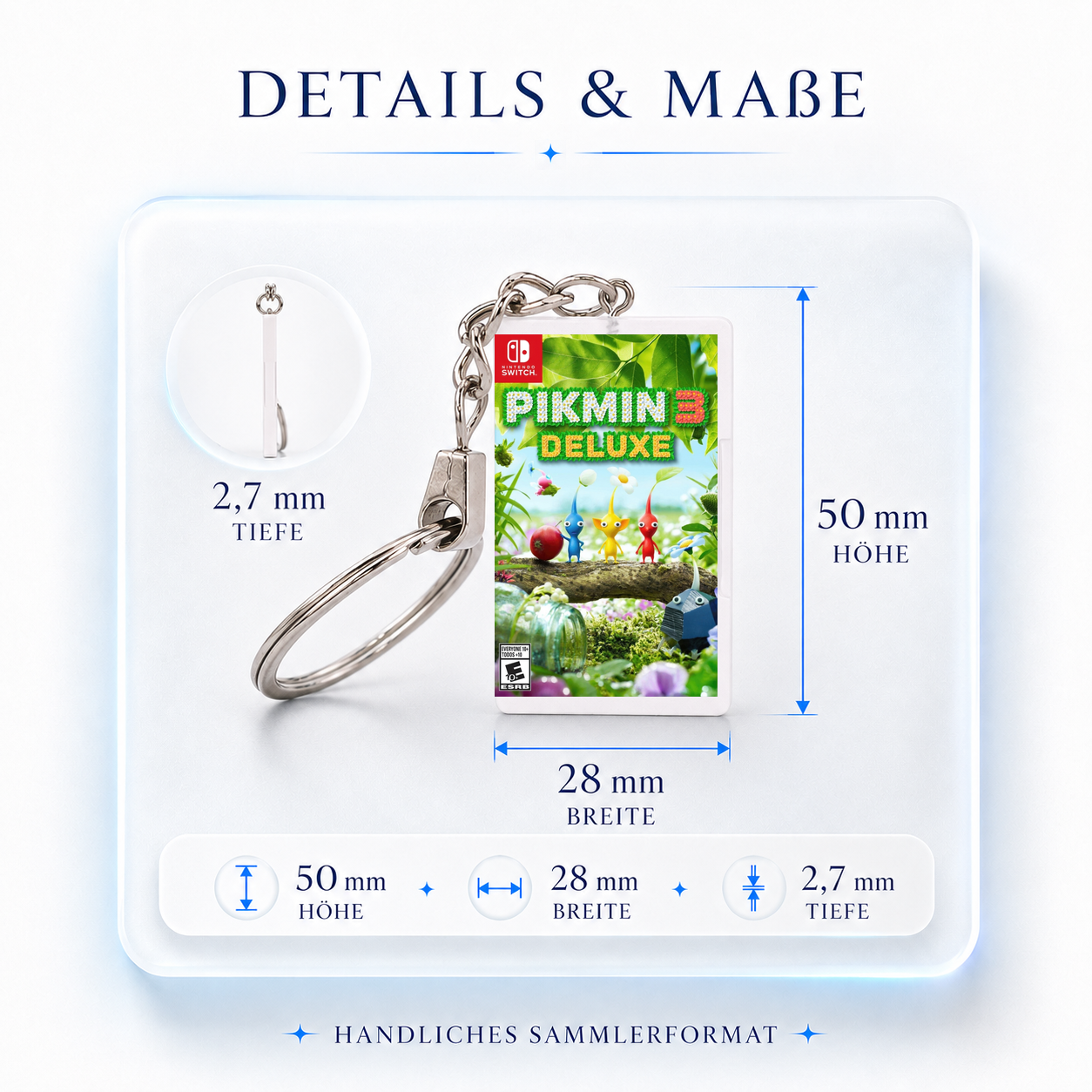 Pikmin 3 Deluxe - Switch Miniatur Spielhülle Schlüsselanhänger