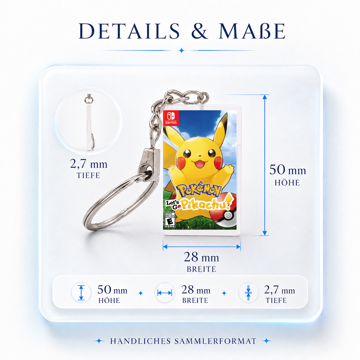 Pokémon: Let's Go, Pikachu! - Switch Miniatur Spielhülle Schlüsselanhänger