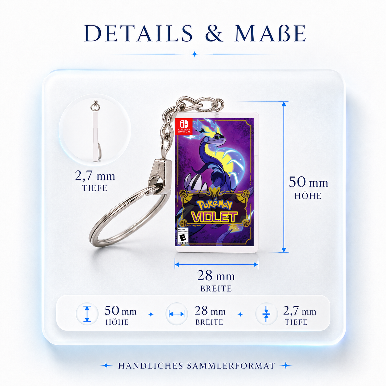 Pokémon Violet - Switch Miniatur Spielhülle Schlüsselanhänger