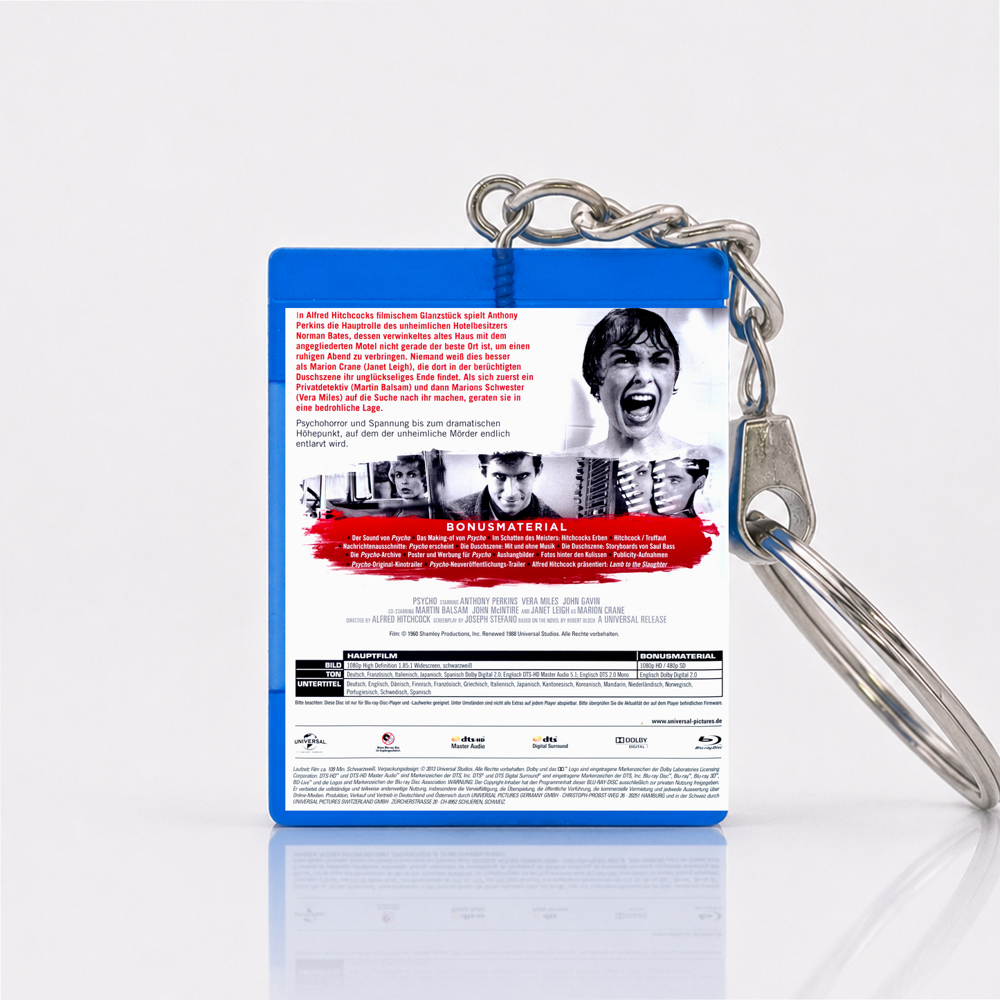 Psycho - Film Miniatur Blu-Ray Hülle Schlüsselanhänger