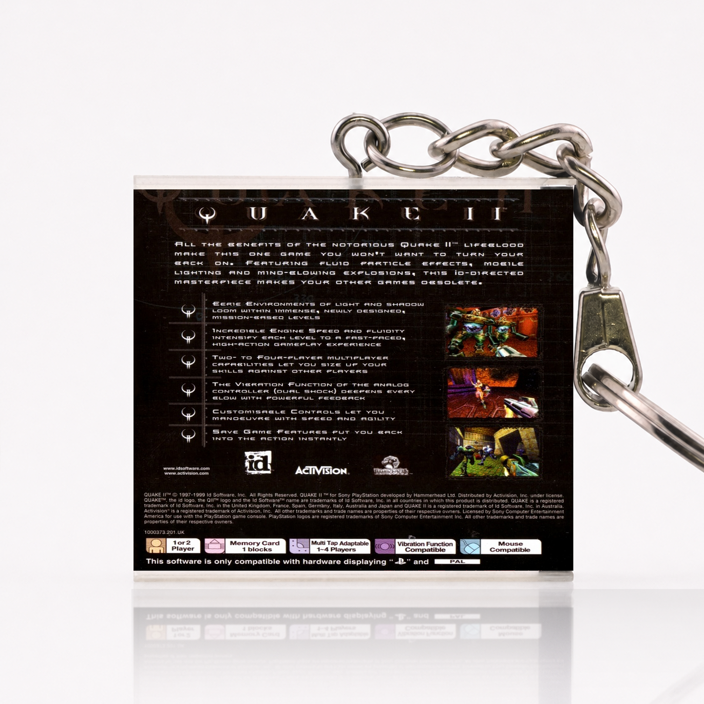 Quake II - PS1 Miniature Game Case Keychain