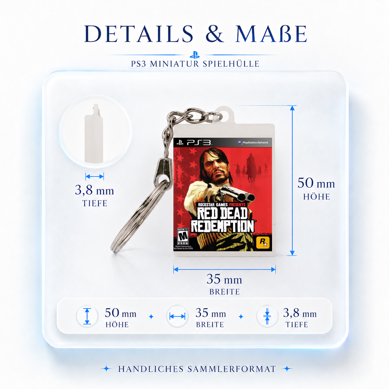 Red Dead Redemption - PS3 Miniatur Spielhülle Schlüsselanhänger