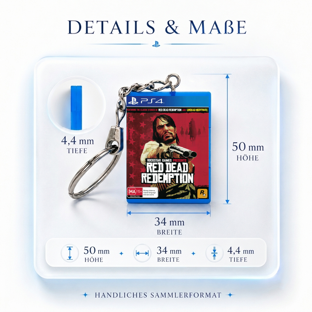 Red Dead Redemption - PS4 Miniatur Spielhülle Schlüsselanhänger