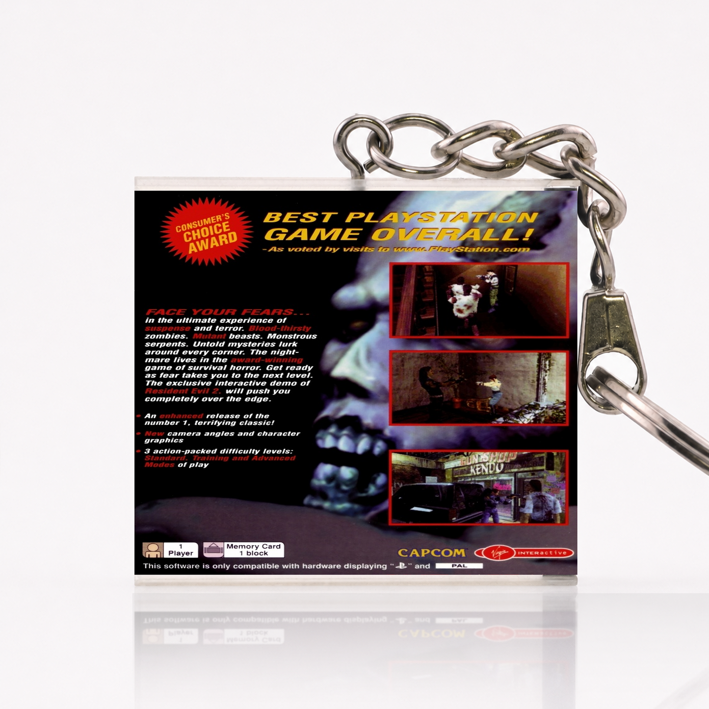 Resident Evil: Director's Cut - PS1 Miniatur Spielhülle Schlüsselanhänger