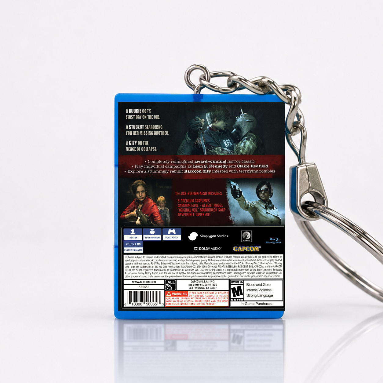 Resident Evil 2: Deluxe Edition - PS4 Miniatur Spielhülle Schlüsselanhänger