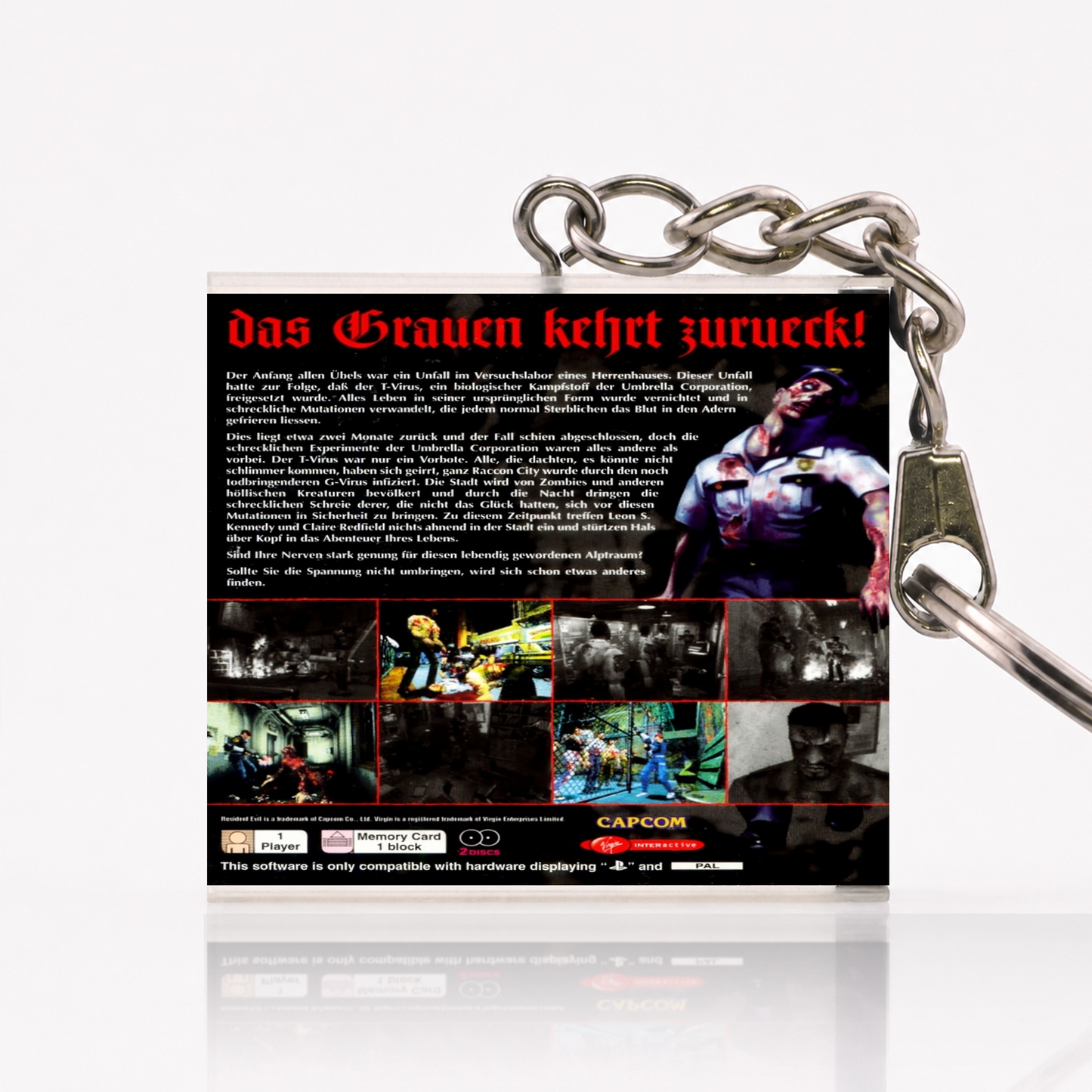 Resident Evil 2 - PS1 Miniature Game Case Keychain