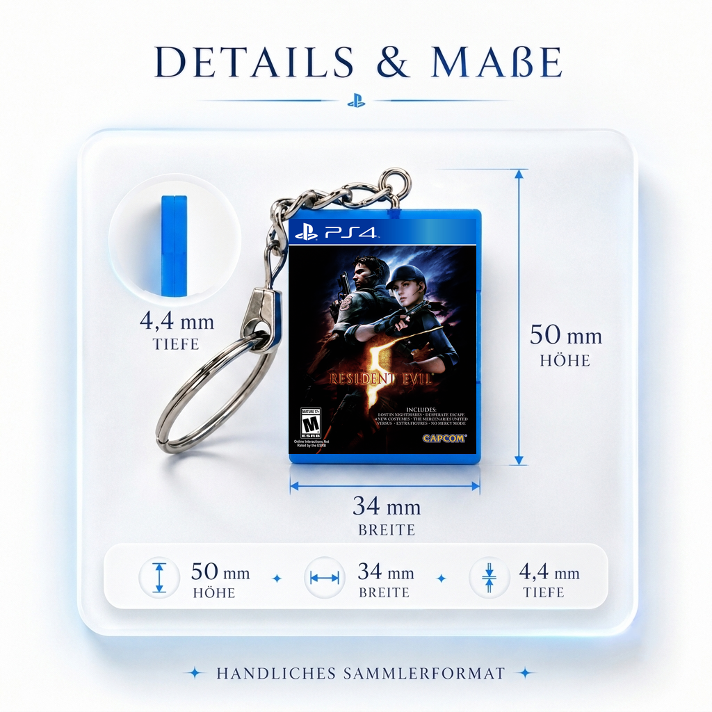 Resident Evil 5 - PS4 Miniature Game Case Keychain