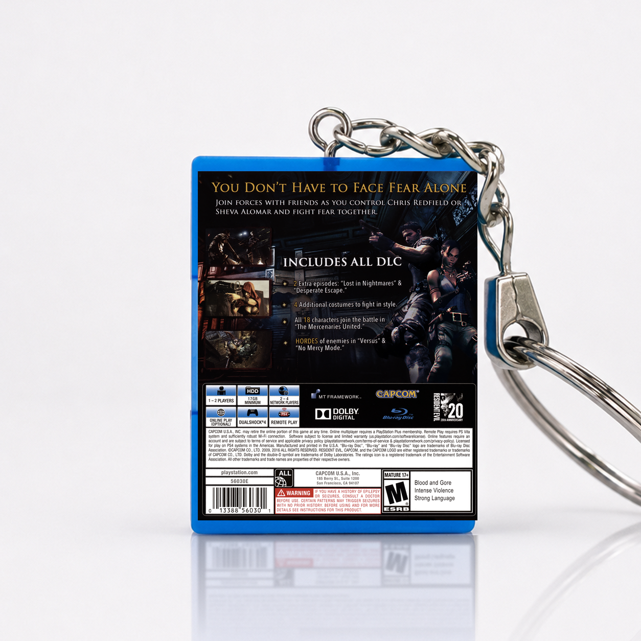 Resident Evil 5 - PS4 Miniature Game Case Keychain