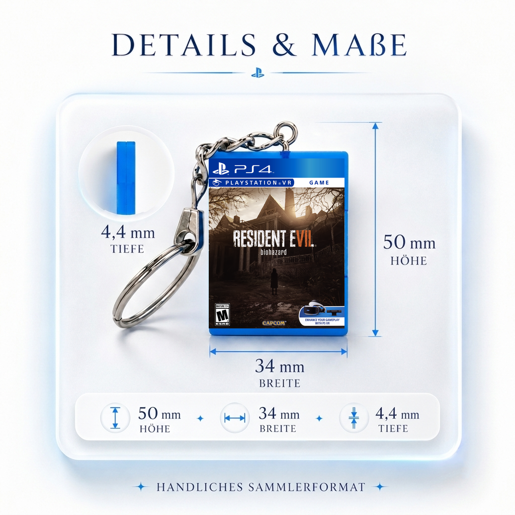 Resident Evil 7 - Biohazard - PS4 Miniatur Spielhülle Schlüsselanhänger