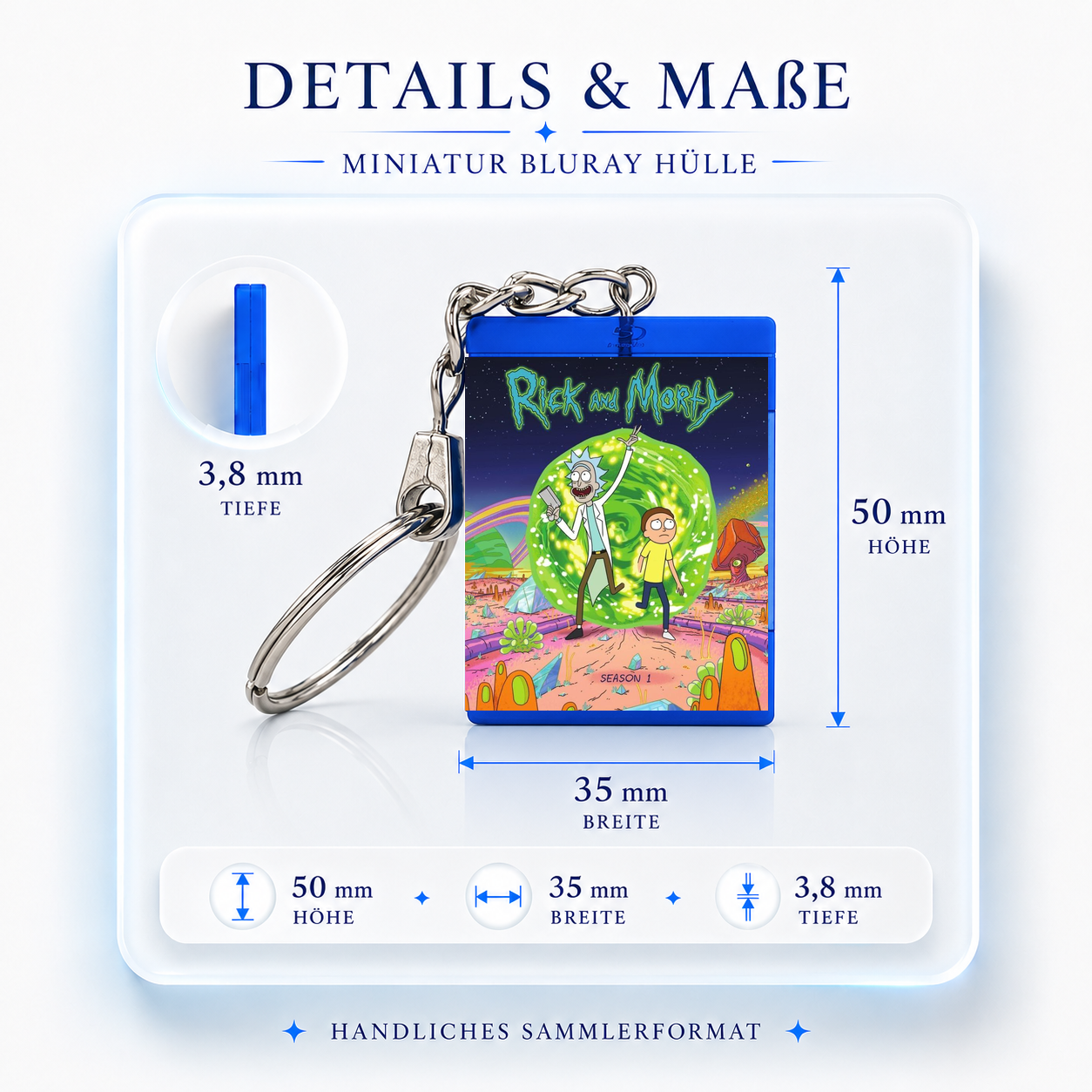 Rick and Morty - Serien Miniatur Blu-Ray Hülle Schlüsselanhänger