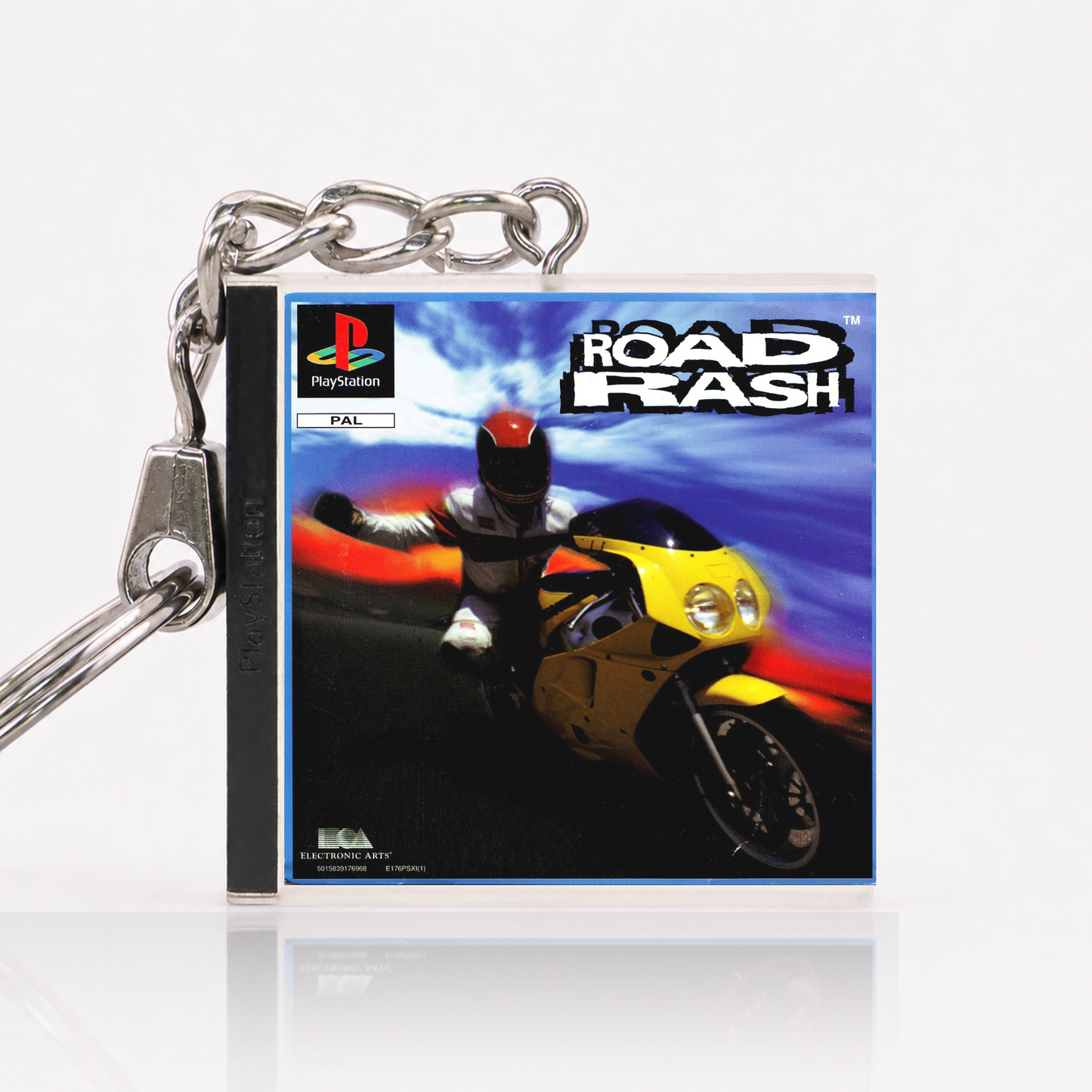Road Rash - PS1 Miniature Game Case Keychain