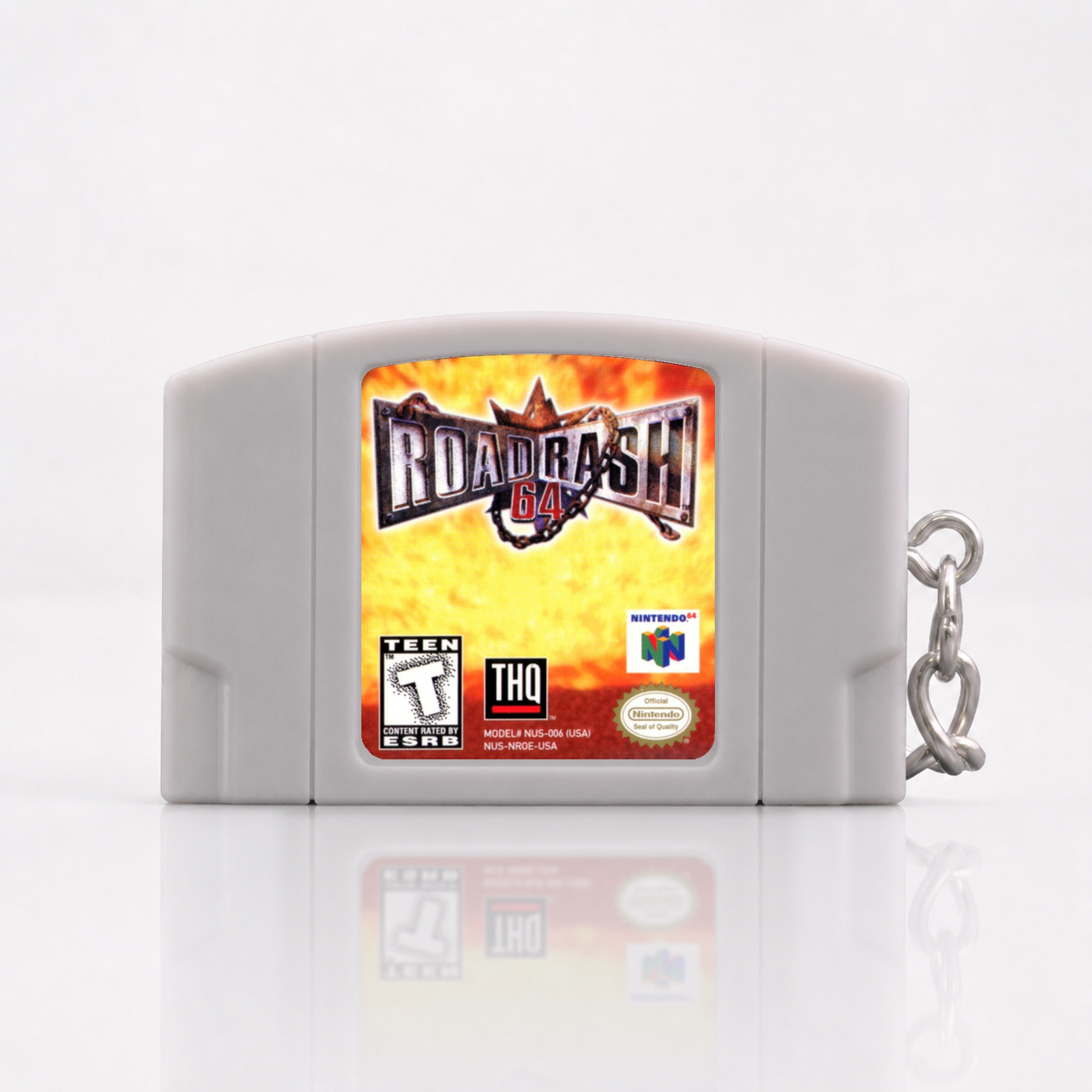Road Rash 64 - N64 Miniature Game Cartridge Keychain