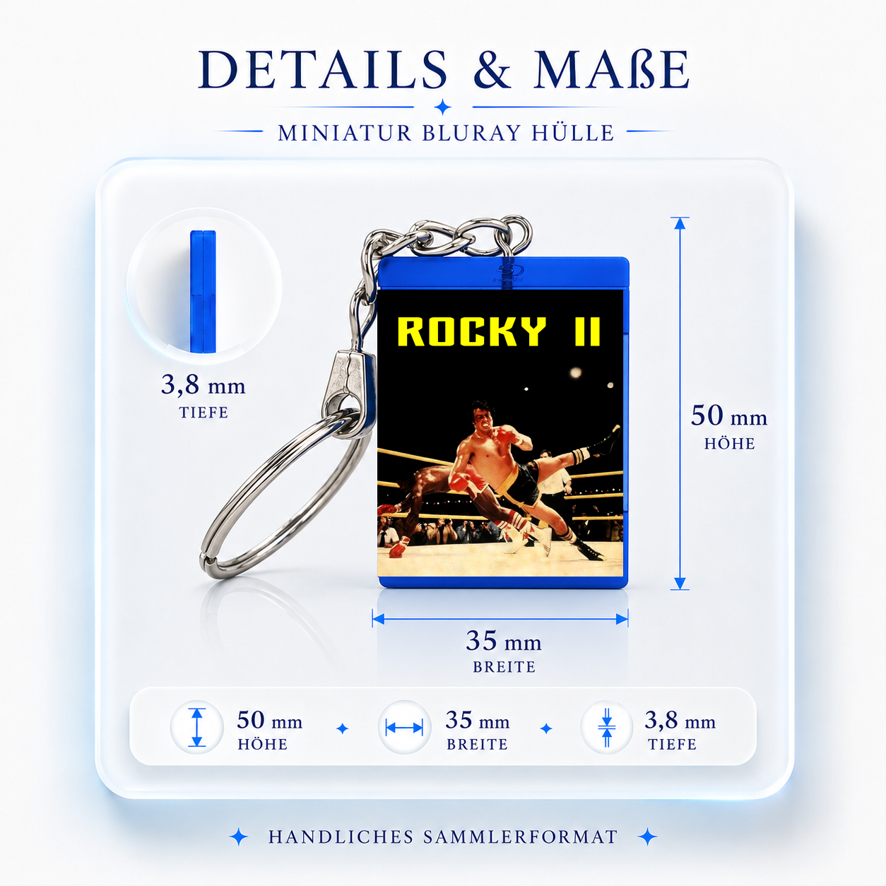 Rocky II - Film Miniature Blu-Ray Case Keychain