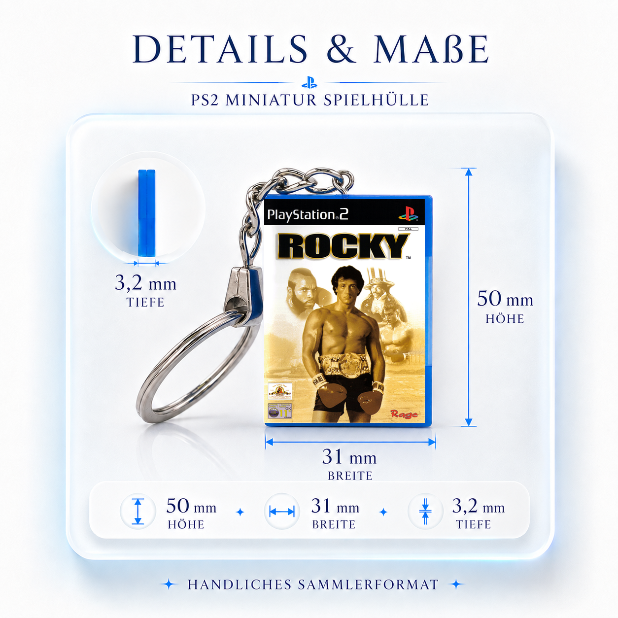 Rocky - PS2 Miniatur Spielhülle Schlüsselanhänger
